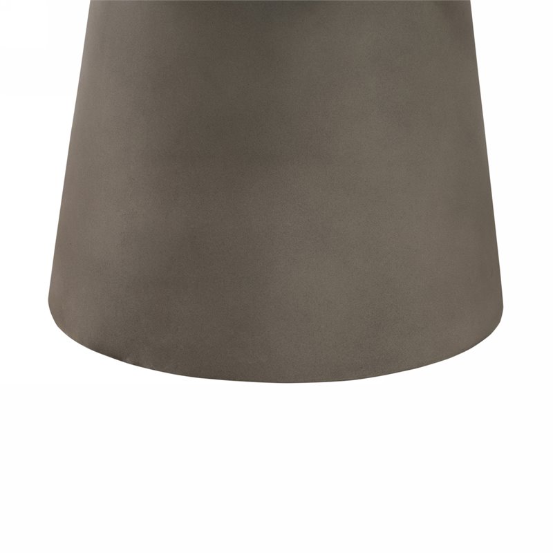 Modrest Essex Round Contemporary Tempered Glass & Metal Coffee Table in Gray