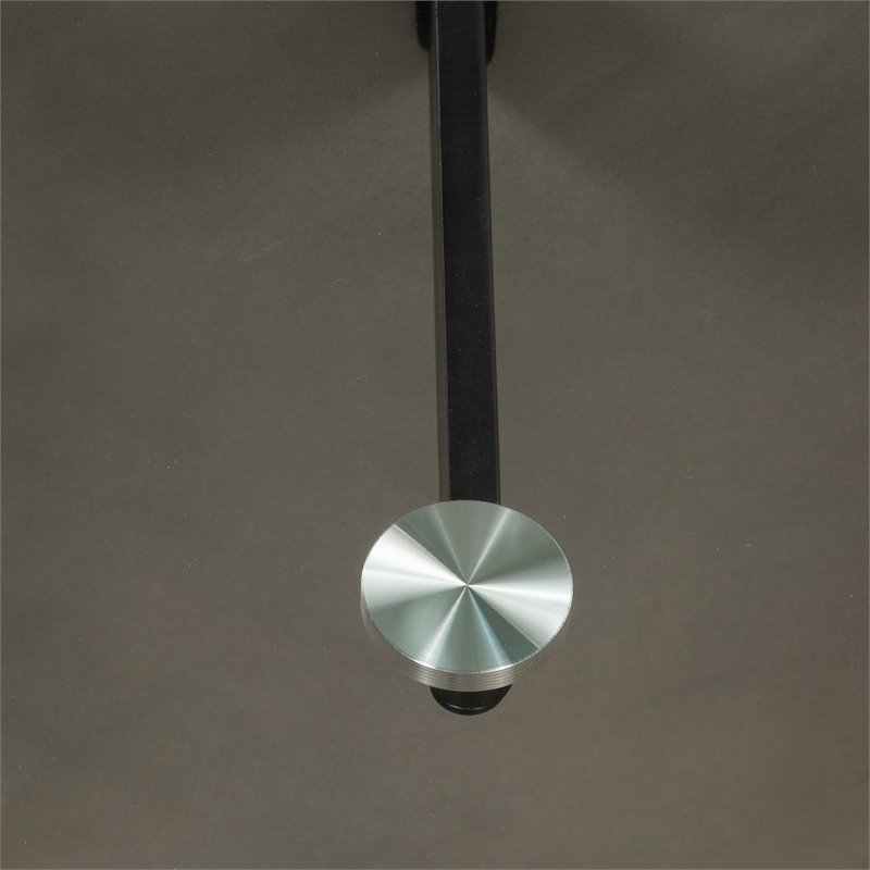 Modrest Essex Round Contemporary Tempered Glass & Metal Coffee Table in Gray