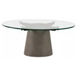 Modrest Essex Round Contemporary Tempered Glass & Metal Coffee Table in Gray