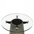 Modrest Essex Round Contemporary Tempered Glass & Metal End Table in Gray