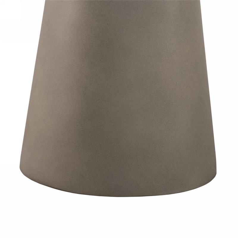 Modrest Essex Round Contemporary Tempered Glass & Metal End Table in Gray