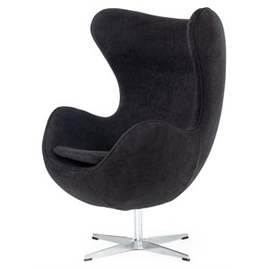 modrest lenmar modern fabric upholstered accent chair in black/silver