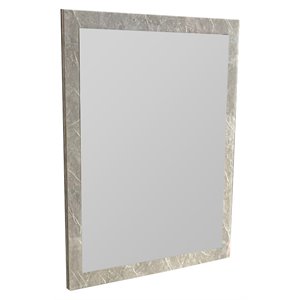 Modrest Domus Marbella 39x33&quot Modern Faux Marble & Glass Mirror in Gray