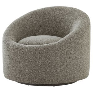 Modrest Frontier Polyester Polyester Fabric Swivel Accent Chair in Glam Gray