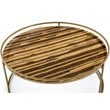 Modrest Gilcrest Faux Marble & Stainless Steel Coffee Table in Brown/Gold