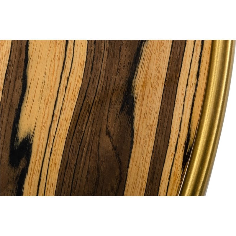 Modrest Gilcrest Faux Marble & Stainless Steel Coffee Table in Brown/Gold