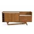 Modrest James Contemporary Wood Veneer & Marble Buffet in Walnut/White
