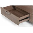 Modrest Boston 6-Drawer Faux Concrete & Stainless Steel Dresser in Oak Brown