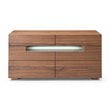 Modrest Ceres 6-Drawer Silent Gliding Contemporary MDF Wood Dresser in Walnut