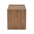 Modrest Delight Square Modern Wood Veneer End Table with Wheels in Walnut