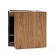 Modrest Delight Square Modern Wood Veneer End Table with Wheels in Walnut