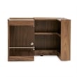 Modrest Delight Square Modern Wood Veneer End Table with Wheels in Walnut