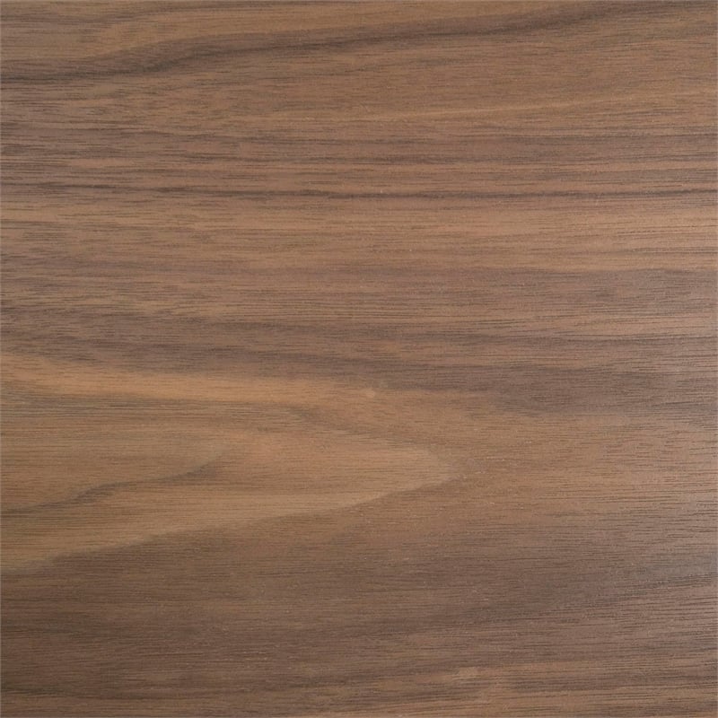 Modrest Delight Square Modern Wood Veneer End Table with Wheels in Walnut