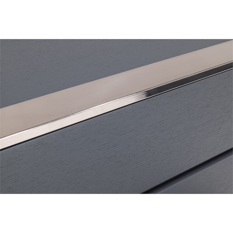 Modrest Jolene 6-Drawer Self Closing Modern Stainless Steel Dresser in Gray