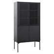 Modrest Dawes 2-Small Door Modern Wood Veneer Tall Buffet in Black