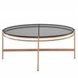 Modrest Bradford Modern Tempered Glass Coffee Table in Rose Gold/Clear