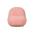 Modrest Crestone Modern Velvet Fabric Sherpa Accent Chair in Pink