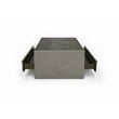 Modrest June Modern Solid Wood & Concrete Coffee Table in Dark Gray/Walnut