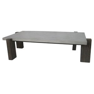 Modrest Milton Solid Wood & Concrete Coffee Table in Dark Gray
