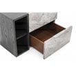 Modrest Maranello Modern Wood & Faux Marble Nightstand in Wash Gray