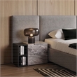 Modrest Maranello Modern Wood & Faux Marble Nightstand in Wash Gray