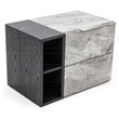 Modrest Maranello Modern Wood & Faux Marble Nightstand in Wash Gray