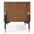 Modrest Metcalf 2-Drawer Mid-Century Wood Nightstand in Walnut/Gray