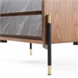 Modrest Metcalf 2-Drawer Mid-Century Wood Nightstand in Walnut/Gray