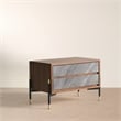 Modrest Metcalf 2-Drawer Mid-Century Wood Nightstand in Walnut/Gray