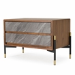 Modrest Metcalf 2-Drawer Mid-Century Wood Nightstand in Walnut/Gray