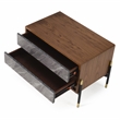 Modrest Metcalf 2-Drawer Mid-Century Wood Nightstand in Walnut/Gray