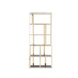 Modrest Tipton Modern Stainless Steel & Glass Bookshelf in Gold/Gray