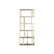 Modrest Tipton Modern Stainless Steel & Glass Bookshelf in Gold/Gray
