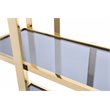 Modrest Tipton Modern Stainless Steel & Glass Bookshelf in Gold/Gray