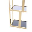 Modrest Tipton Modern Stainless Steel & Glass Bookshelf in Gold/Gray