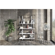 Modrest Fauna 4-Shelves Modern Stainless Steel Bookshelf in White High Gloss