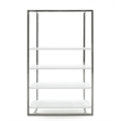Modrest Fauna 4-Shelves Modern Stainless Steel Bookshelf in White High Gloss