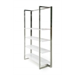 Modrest Fauna 4-Shelves Modern Stainless Steel Bookshelf in White High Gloss