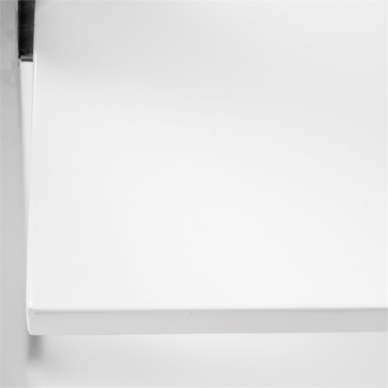 Modrest Fauna 4-Shelves Modern Stainless Steel Bookshelf in White High Gloss