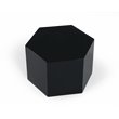 Modrest Newmont Hexagonal Small MDF Wood Veneer End Table in Black High Gloss