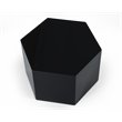 Modrest Newmont Hexagonal Small MDF Wood Veneer End Table in Black High Gloss