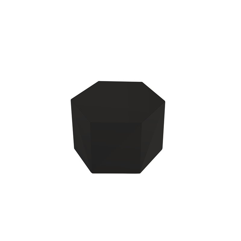 Modrest Newmont Hexagonal Small MDF Wood Veneer End Table in Black High Gloss