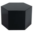 Modrest Newmont Hexagonal Small MDF Wood Veneer End Table in Black High Gloss