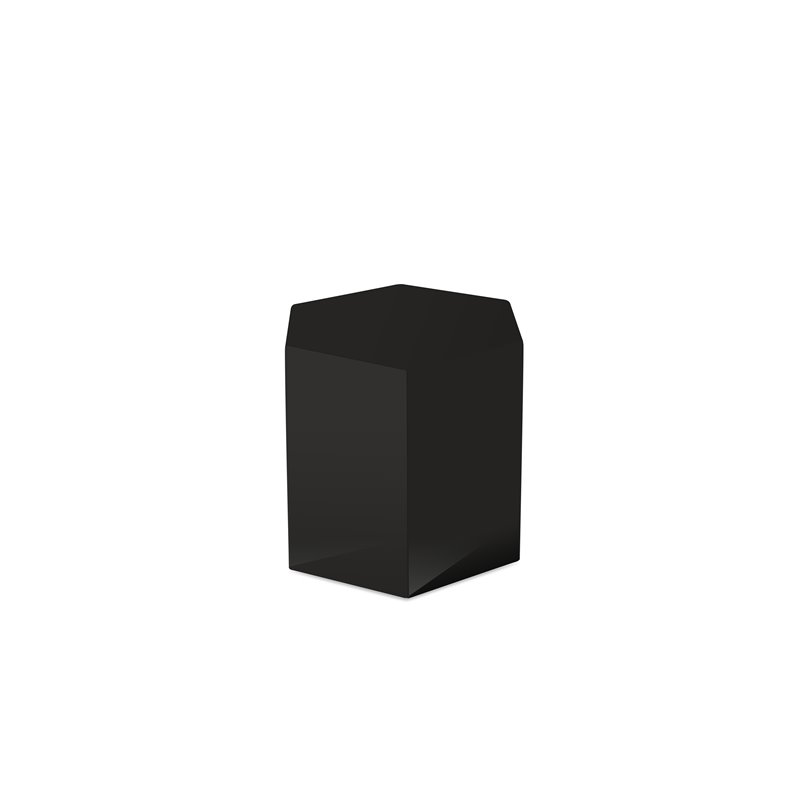 Modrest Newmont Hexagonal Medium MDF Wood End Table in Black High Gloss