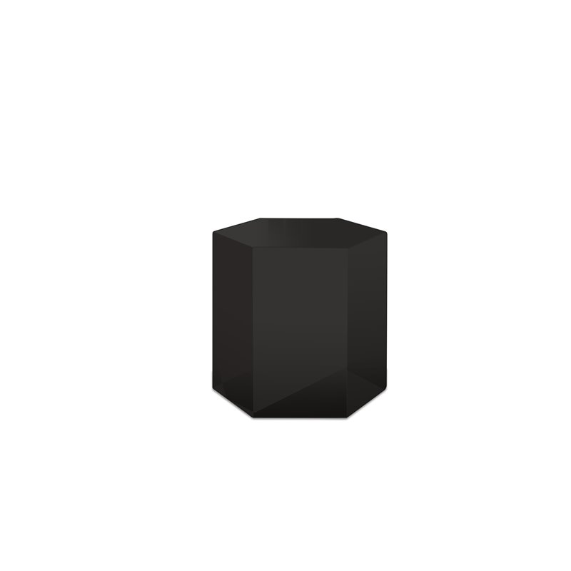 Modrest Newmont Hexagonal Medium MDF Wood End Table in Black High Gloss