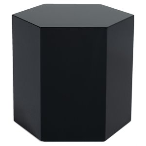 Modrest Newmont Hexagonal Medium MDF Wood End Table in Black High Gloss