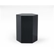 Modrest Newmont Hexagonal Large MDF Wood Veneer End Table in Black High Gloss