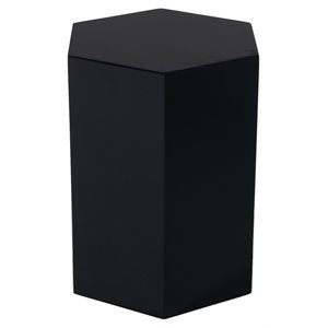 Modrest Newmont Hexagonal Large MDF Wood Veneer End Table in Black High Gloss