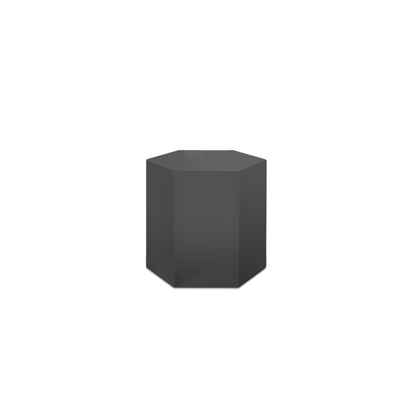Modrest Newmont Hexagonal Medium MDF Wood Veneer End Table in Gray High Gloss
