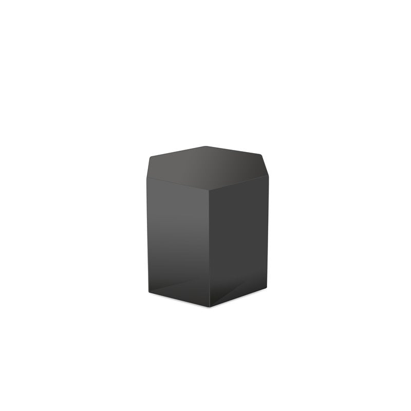 Modrest Newmont Hexagonal Medium MDF Wood Veneer End Table in Gray High Gloss